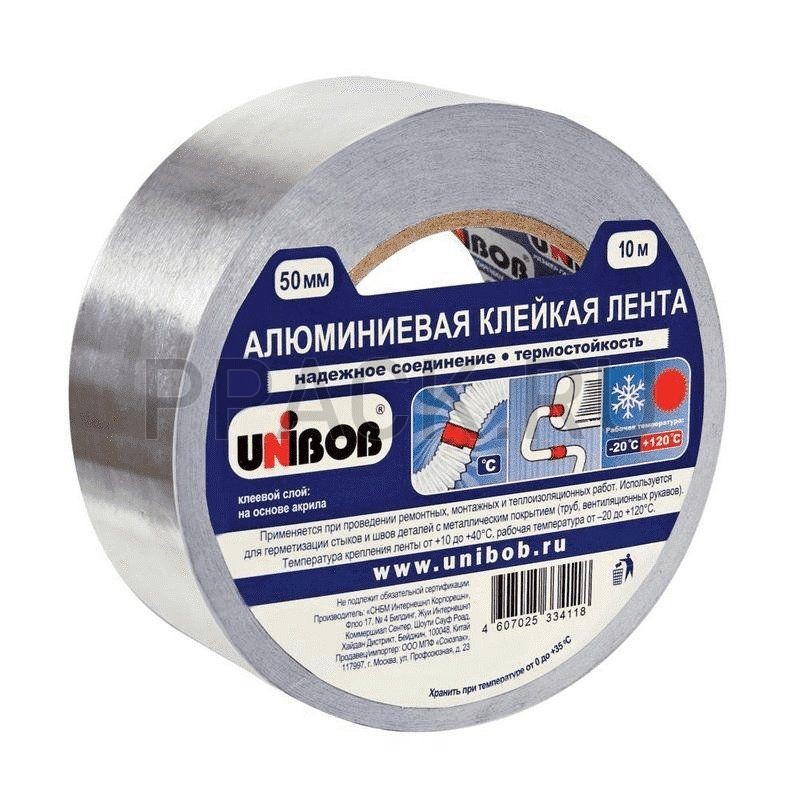 Термостойкая клейкая лента Unibob 50мм х 10м, 70 мкм
